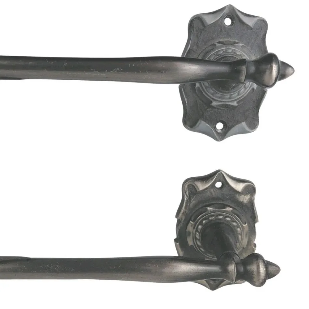 2 Vtg AMEROCK Carriage House Antique Pewter Silver Tone Towel Holder Bar 20